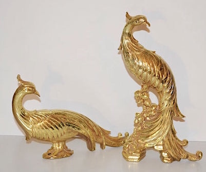 Hollywood Regency Pheasants Figurines/Sculptures Set