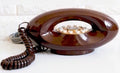 1980s Chocolate Brown "Genie" Gold Push Dial Phone