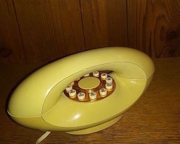 1980s Yellow "Genie" Gold Push Dial Phone