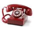 Vintage 1980s Red Kettle Art Deco Style Push Button Telephone