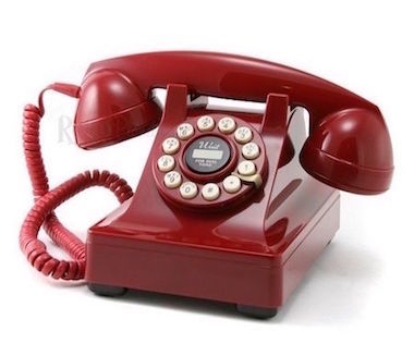 Vintage 1980s Red Kettle Art Deco Style Push Button Telephone
