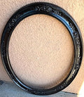 Vintage Oval in Black Satin Ornate Picture Open Frame