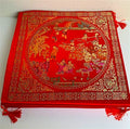 Asian Print Square Floor Tassel Pillows