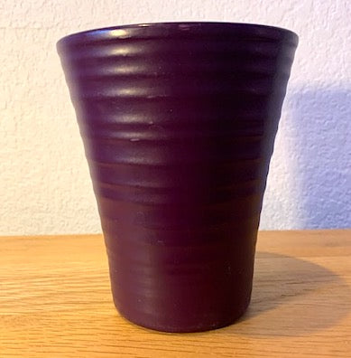 Vintage Planter Germany Eggplant Glazed Ribbed
