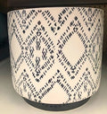 Ceramic Glazed White with Black Abstract Design Pot/Planter
