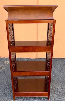 Dark Wooden Podium with Carved Sides