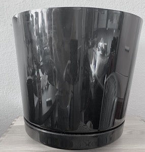 Black Plastic Cylinder Pot/Planter 11.5”