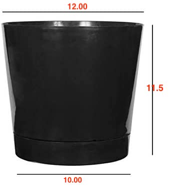 Black Plastic Cylinder Pot/Planter 11.5”