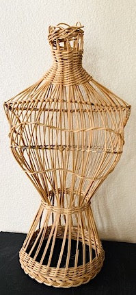 Vintage Natural Wicker English Torso Mannequin