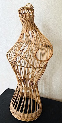 Vintage Natural Wicker English Torso Mannequin