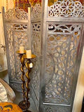 Wooden Ornate Carved Silver Screen