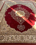 Large Area Rug - Burgundy & Cream