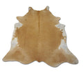 Large Golden Beige & White Brazilian Cowhide
