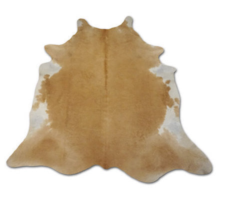 Large Golden Beige & White Brazilian Cowhide