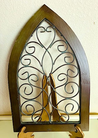 Architectural Cathedral Wood & Metal Wall Arch Decor