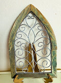 Architectural Cathedral Wood & Metal Wall Arch Decor