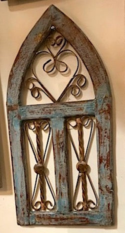 Cathedral Wood & Metal Wall Arch Decor