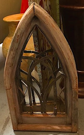 Gothic Cathedral Wood & Metal Wall Arch Decor
