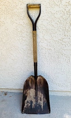 Rustic with Patina Metal and Wooden Industrial Shovel