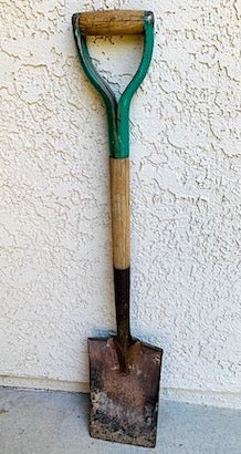 Rustic with Patina Metal and Wooden Industrial Shovel