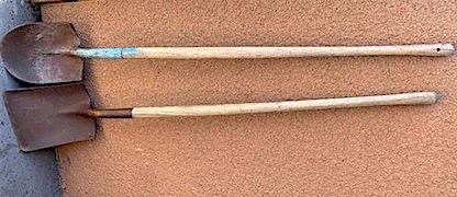 Rustic Vintage Farm Shovels with Wooden Handles