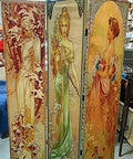 Alphonse Mucha Screen Room Divider 3-Panel
