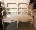 Vintage Country French Rush Seat Settee