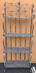 Silver Ornate Bookcase w Folding Shelves