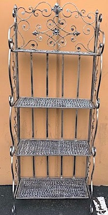 Silver Ornate Bookcase w Folding Shelves