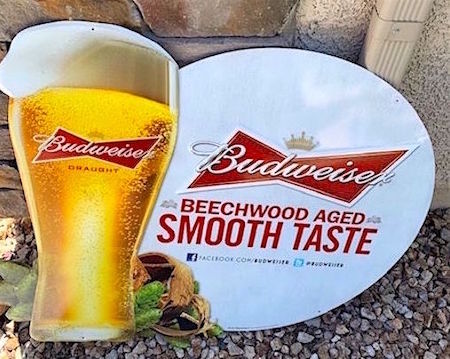 2015 Budweiser Beechwood Aged Smooth Taste Metal Sign