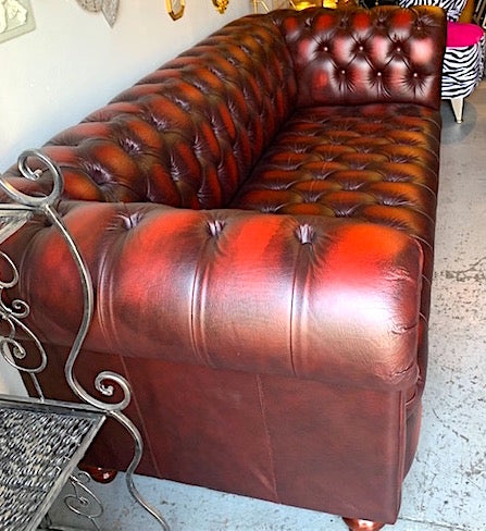 Vintage Classic Chesterfield Style Blood Ox Sofa