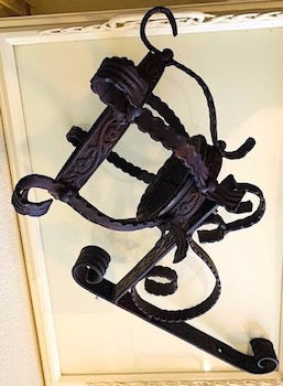 Spanish Revival Wrought Iron Large Round Wall Sconce