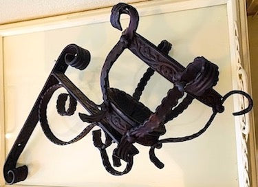 Spanish Revival Wrought Iron Large Round Wall Sconce