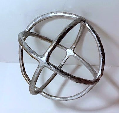 Silver Sphere Orbit Decor