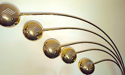Vintage Gold Spider Arch Floor Lamp 5 Lights