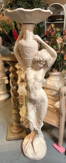 Greek Nymph Carrying Water and Tray Floor Statue