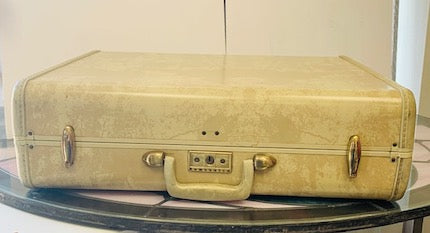 Vintage Cream Marble Samsonite Suitcase