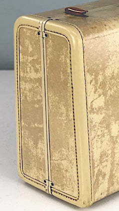 Vintage Cream Marble Samsonite Suitcase
