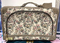 Vintage French Luggage Company "Grey Rose" Pattern Suitcase. [1980s]