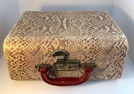 Vintage Small Carry Case "Snake Skin" Print