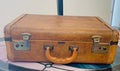 Vintage 1950s 'Crown' Small Tan Stacking Western Look Suitcase