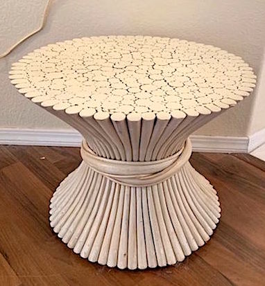 1980s Bent Bamboo "Sheaf of Wheat" McGuire "Low" Side Table