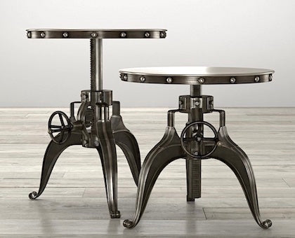 Industrial Crank Adjustable Height Bar Table