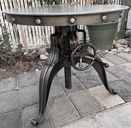 Industrial Antique Nickel Crank Bar or Coffee Tables