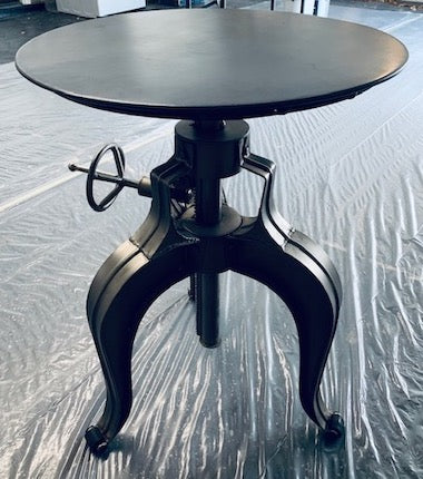 Industrial Crank Adjustable Height Bar Table