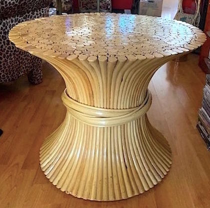 1980s Bent Bamboo "Sheaf of Wheat" McGuire Table