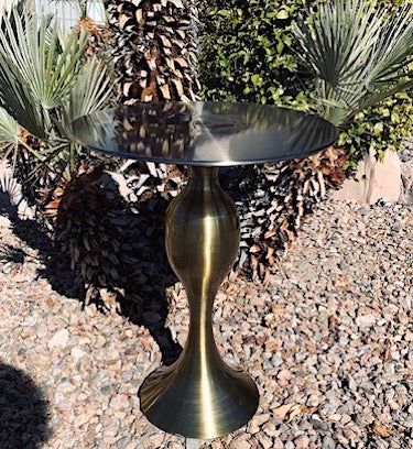 24'' Tall Plated Gold Pedestal End Table