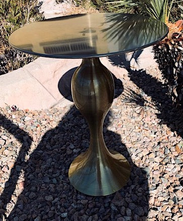 24'' Tall Plated Gold Pedestal End Table