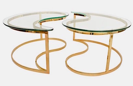 Milo Baughman Hollywood Regency Yin & Yang Coffee Table