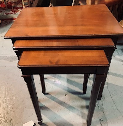 Vintage Set of Three Nesting Wooden Tables
